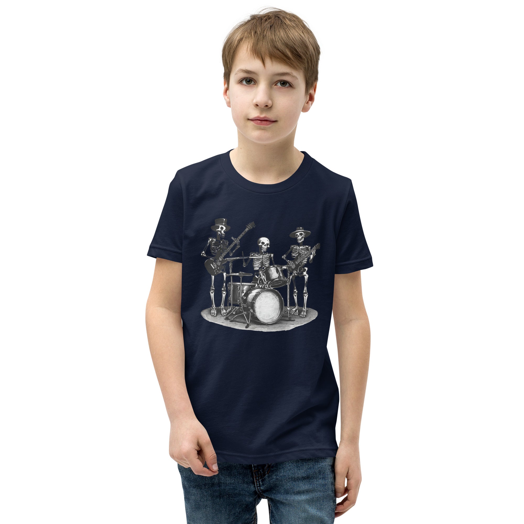 Skeleton Band Youth Short Sleeve T-Shirt