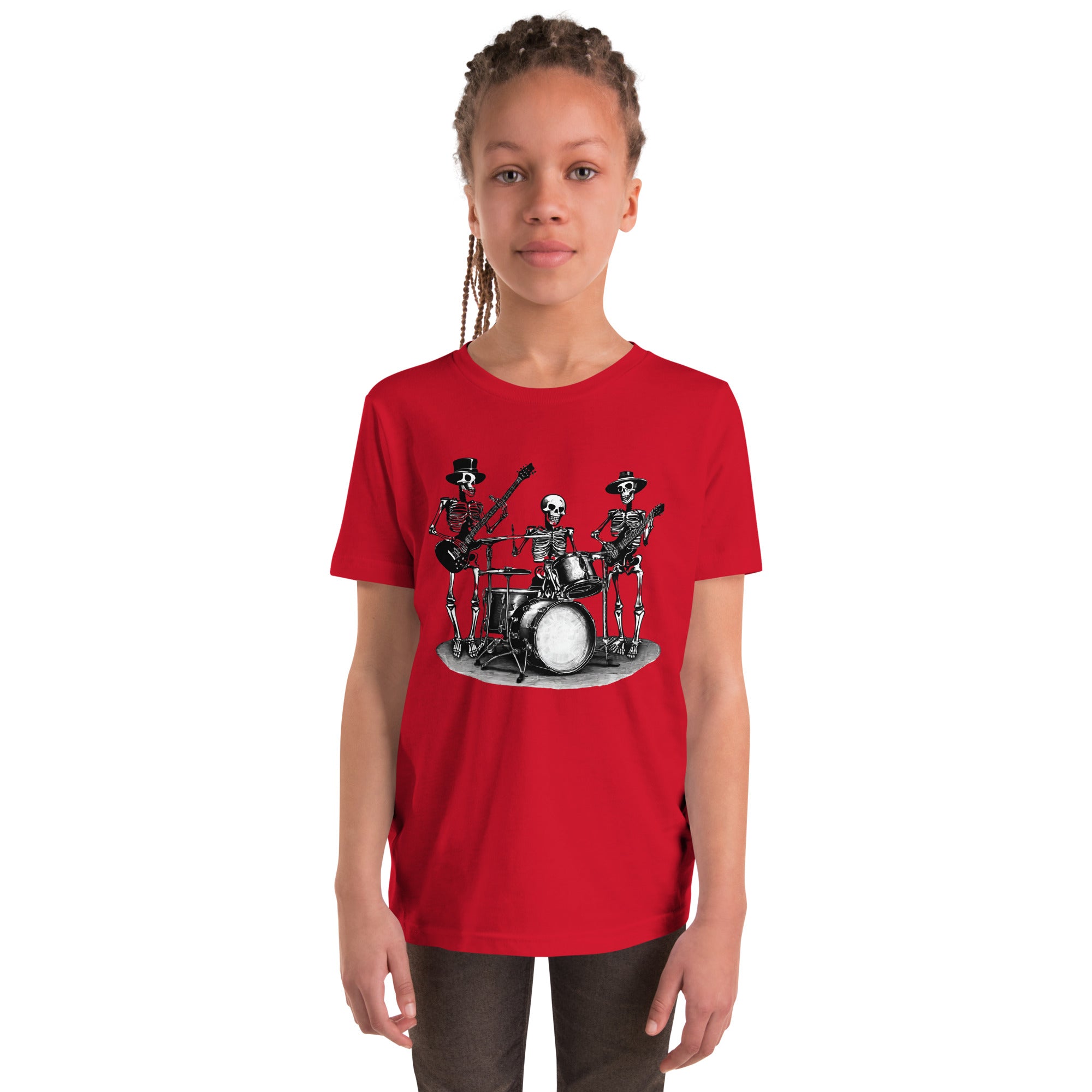 Skeleton Band Youth Short Sleeve T-Shirt