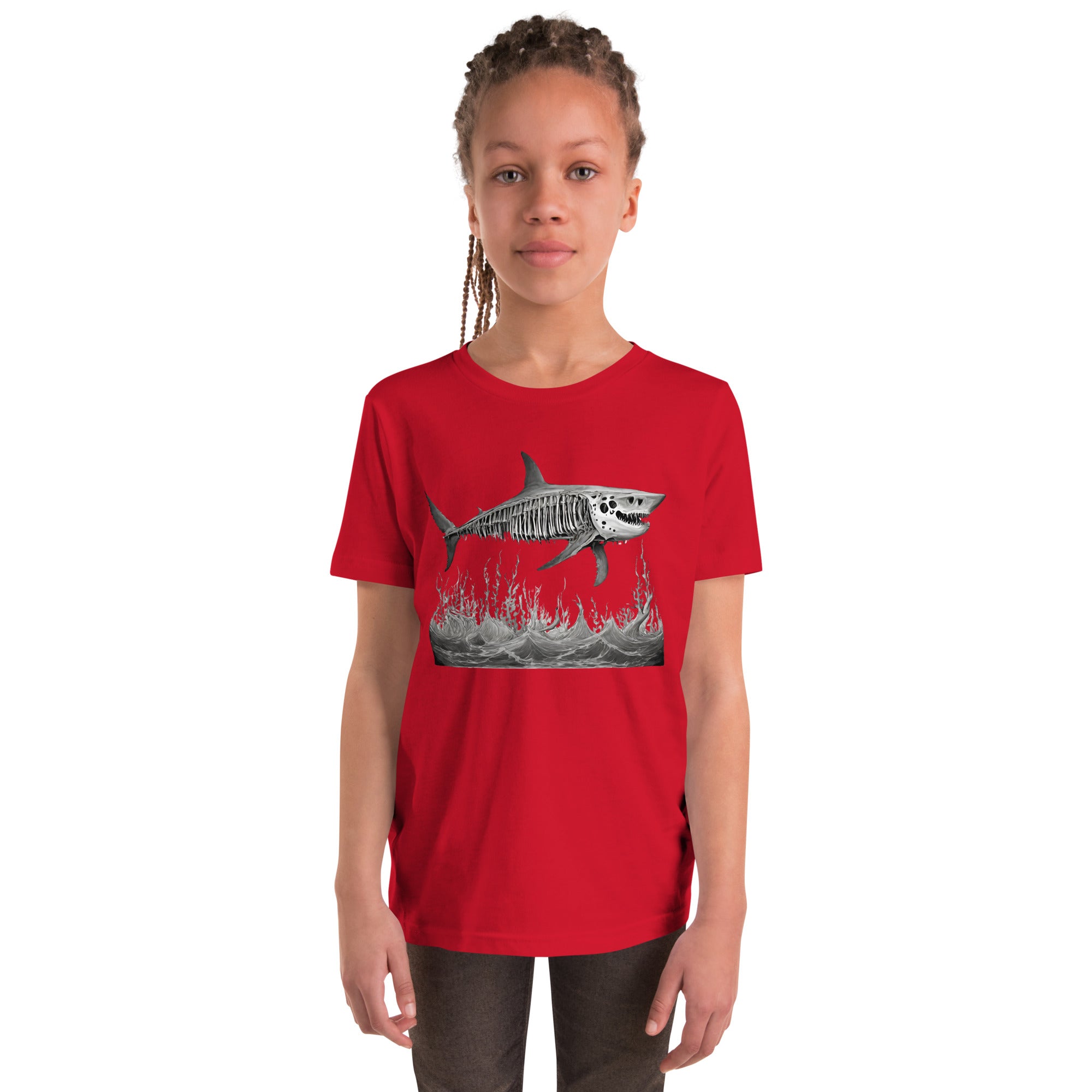 Skeleton Shark Youth Short Sleeve T-Shirt