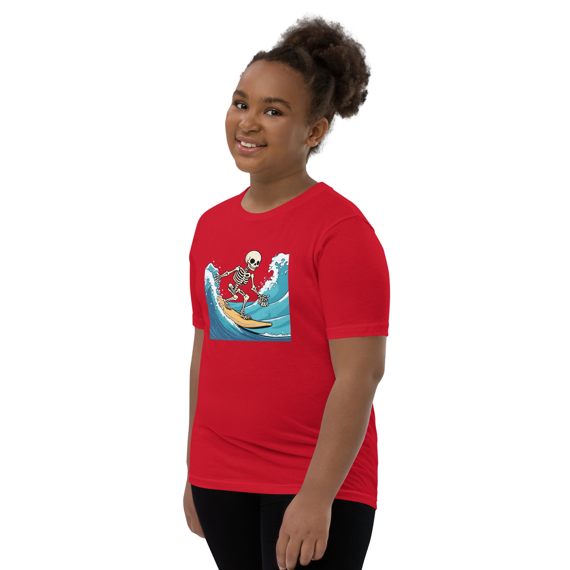 Surfing Skeleton Youth Short Sleeve T-Shirt