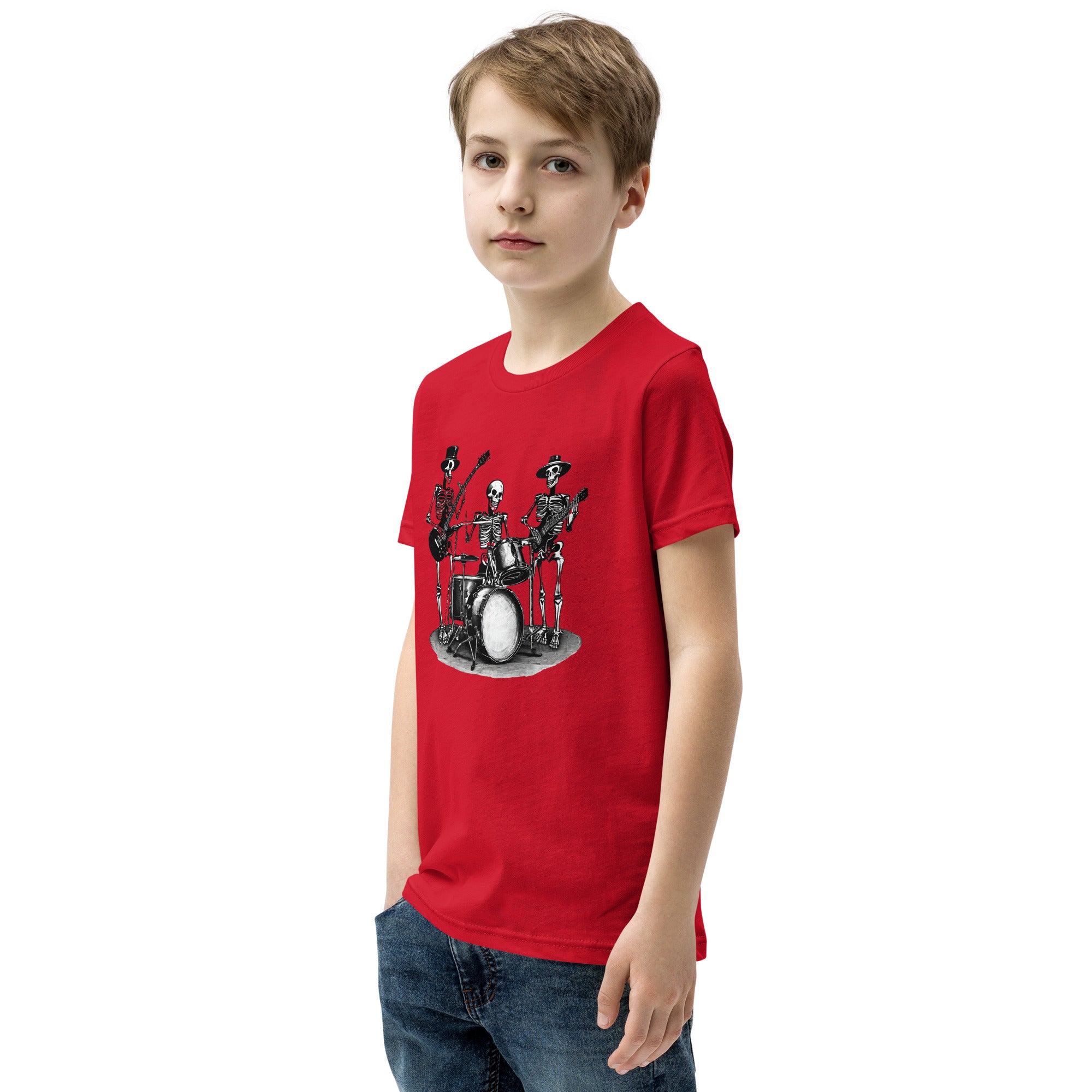 Skeleton Band Youth Short Sleeve T-Shirt