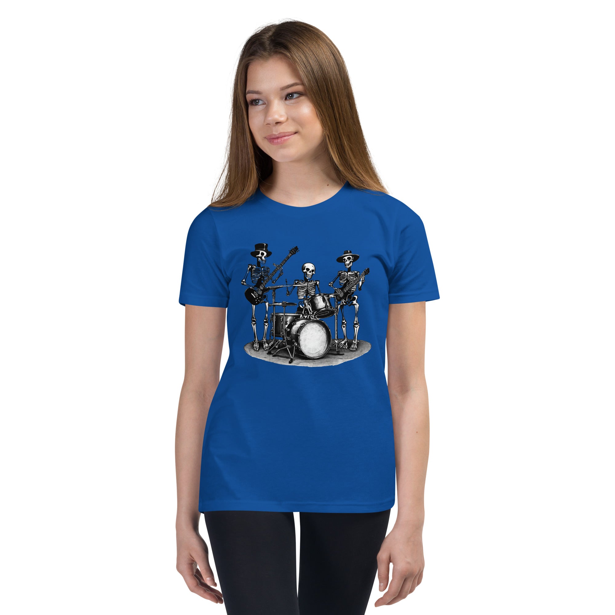 Skeleton Band Youth Short Sleeve T-Shirt