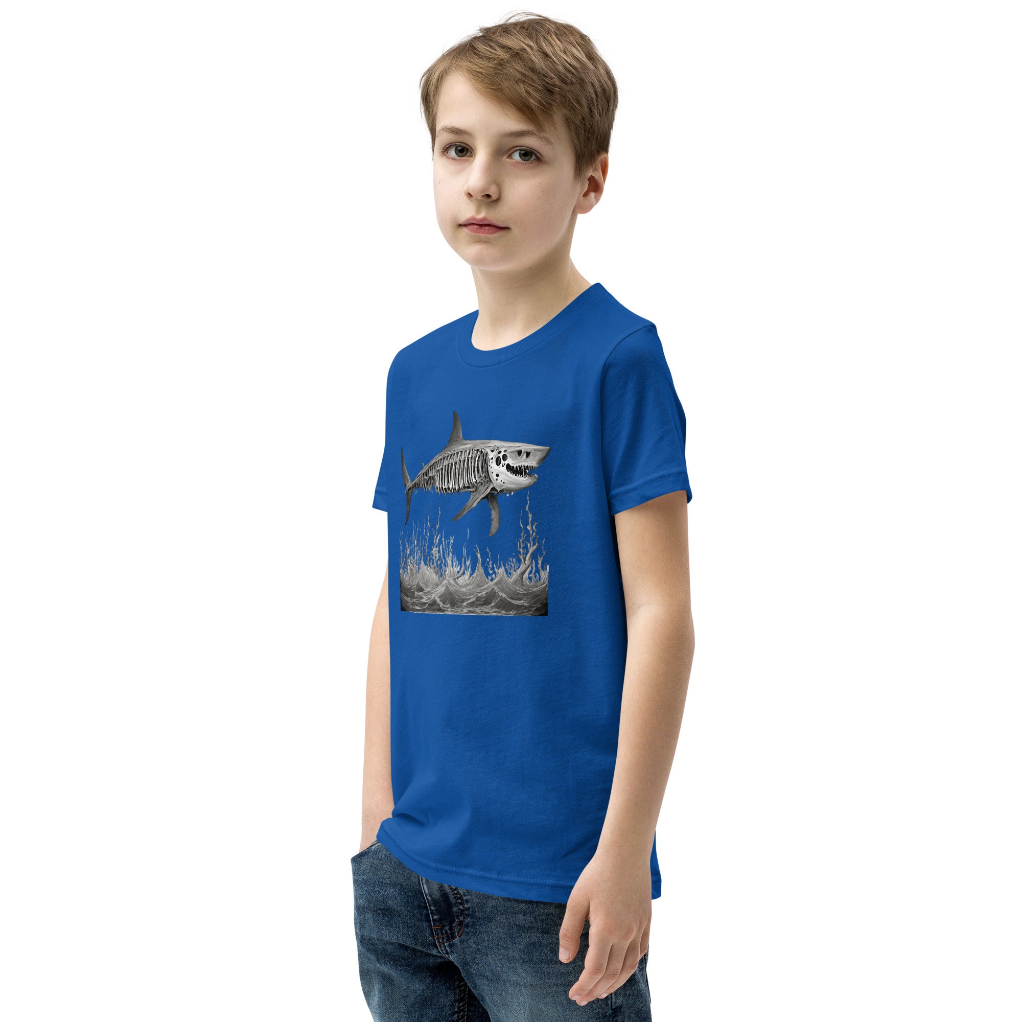 Skeleton Shark Youth Short Sleeve T-Shirt