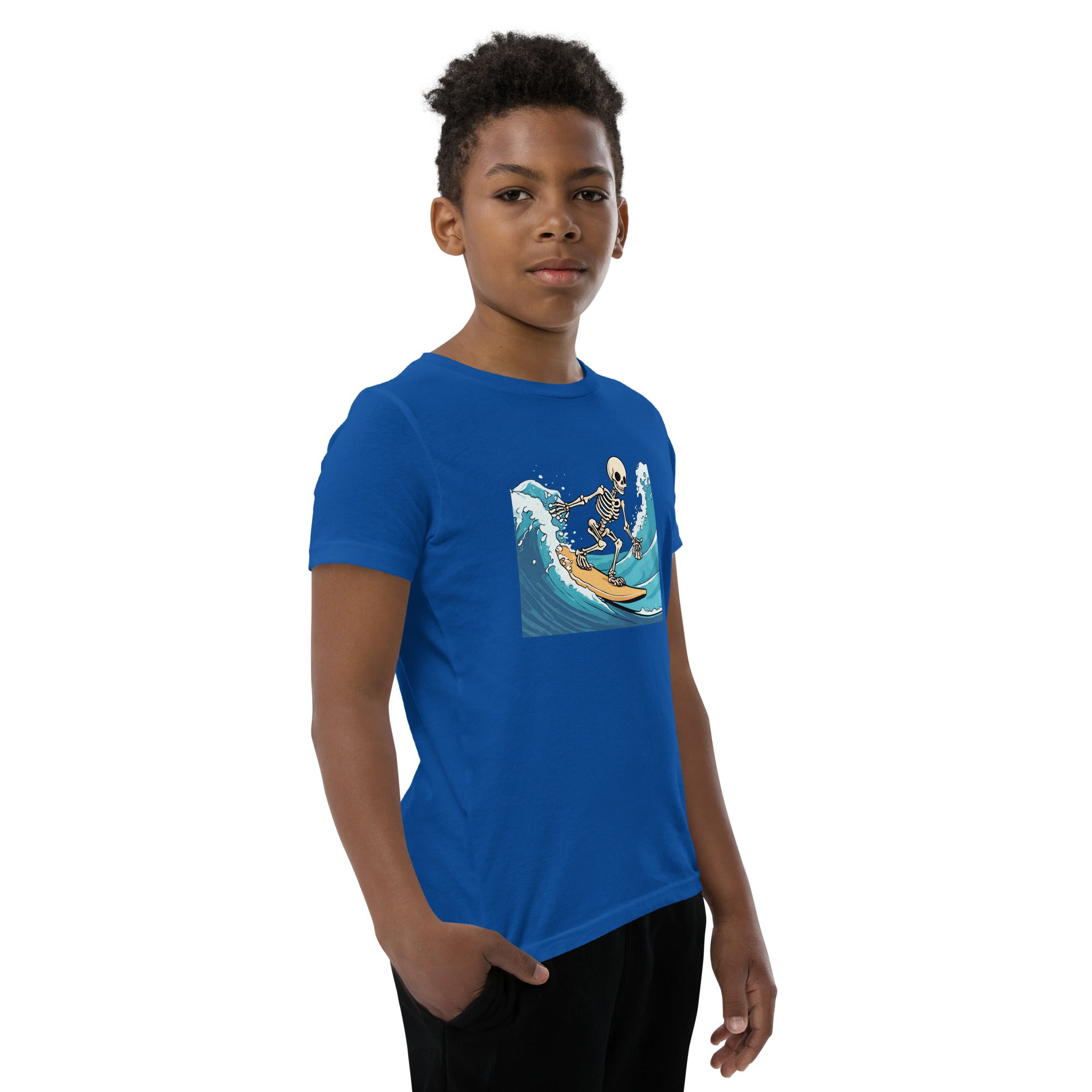 Surfing Skeleton Youth Short Sleeve T-Shirt