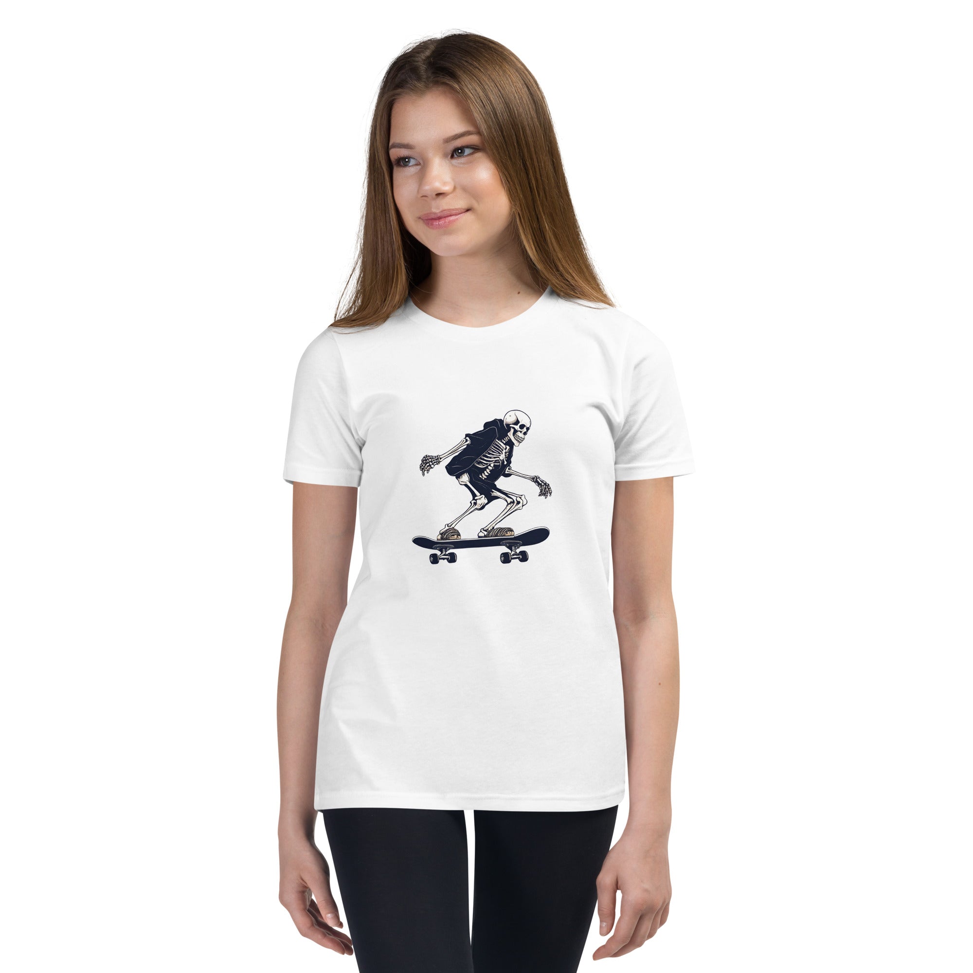 Skateboarding Skeleton Youth Short Sleeve T-Shirt