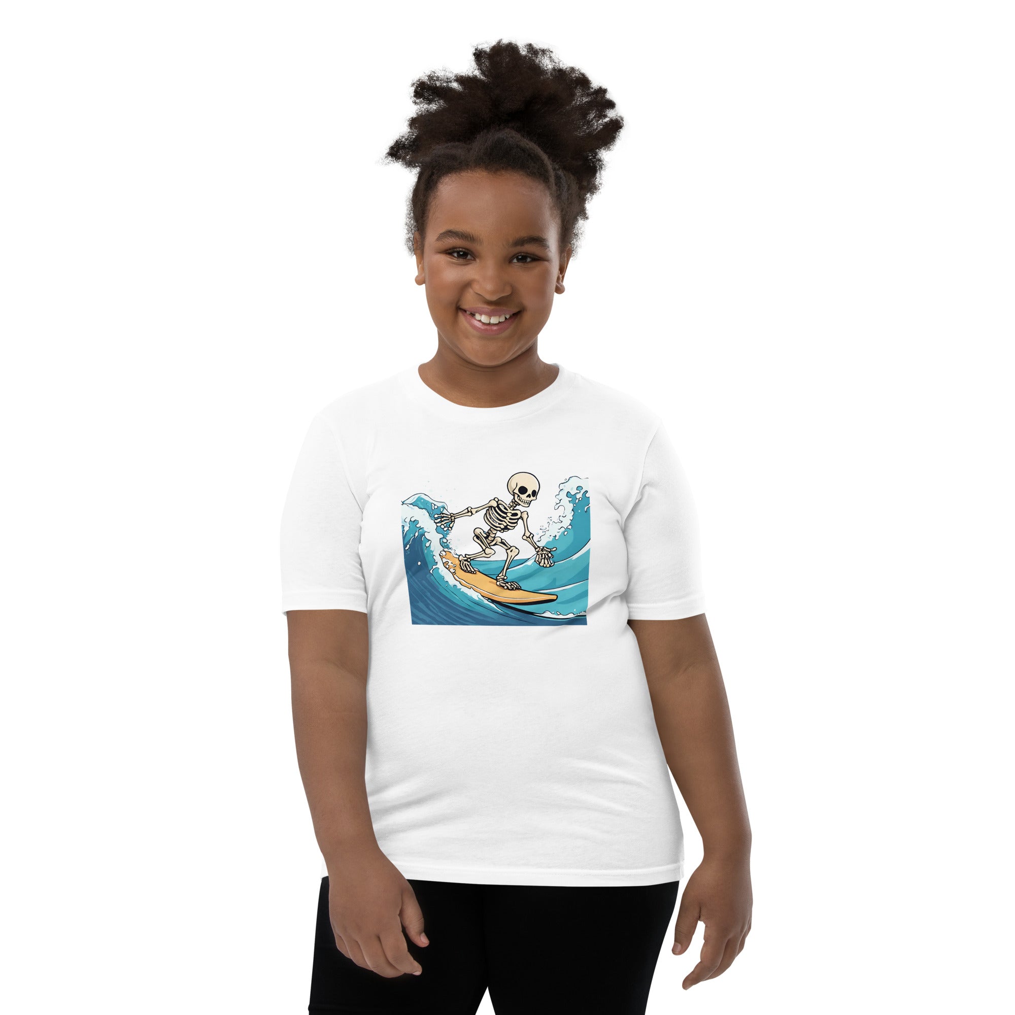 Surfing Skeleton Youth Short Sleeve T-Shirt