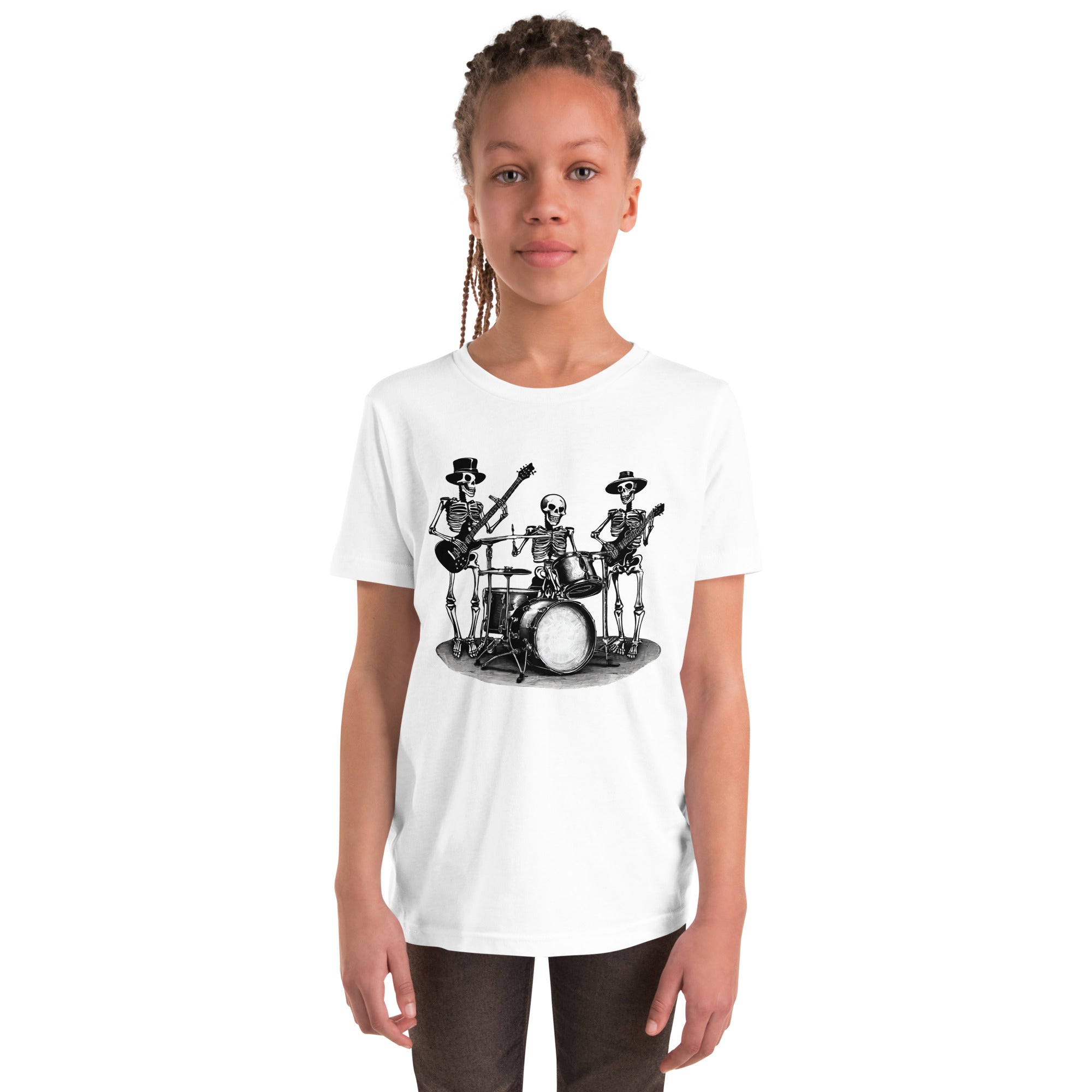 Skeleton Band Youth Short Sleeve T-Shirt