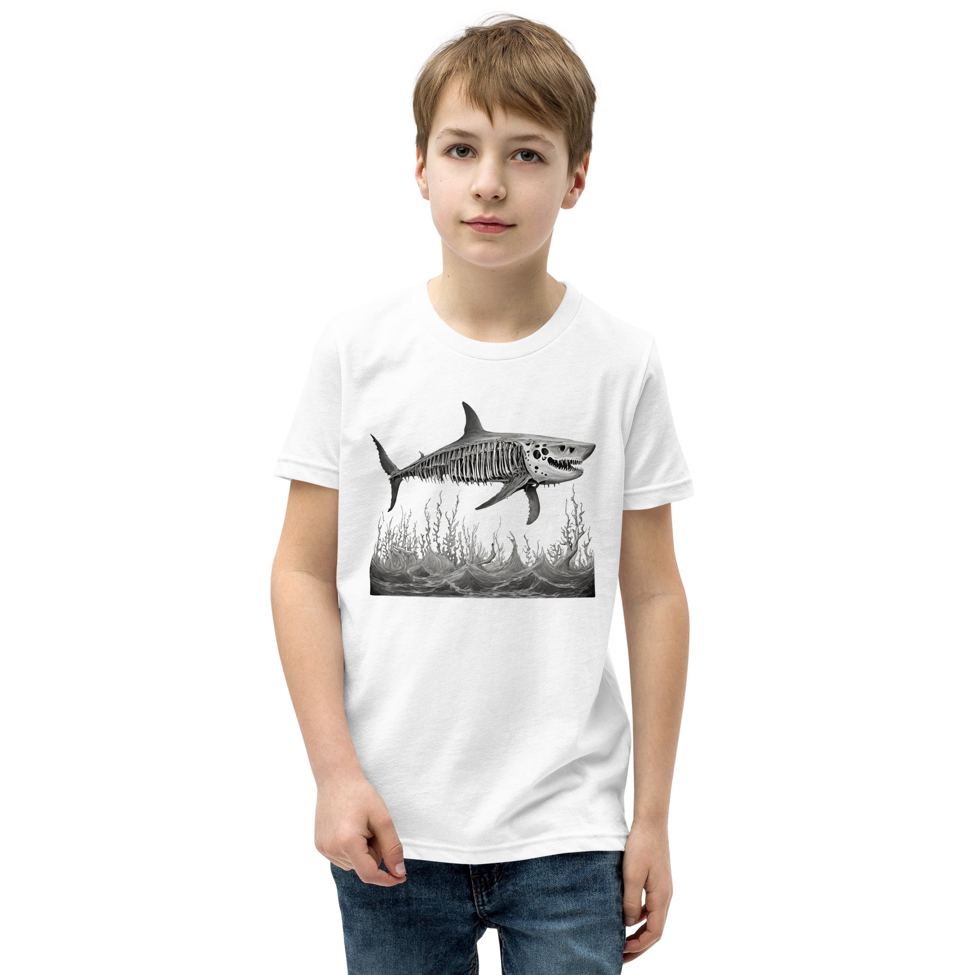 Skeleton Shark Youth Short Sleeve T-Shirt