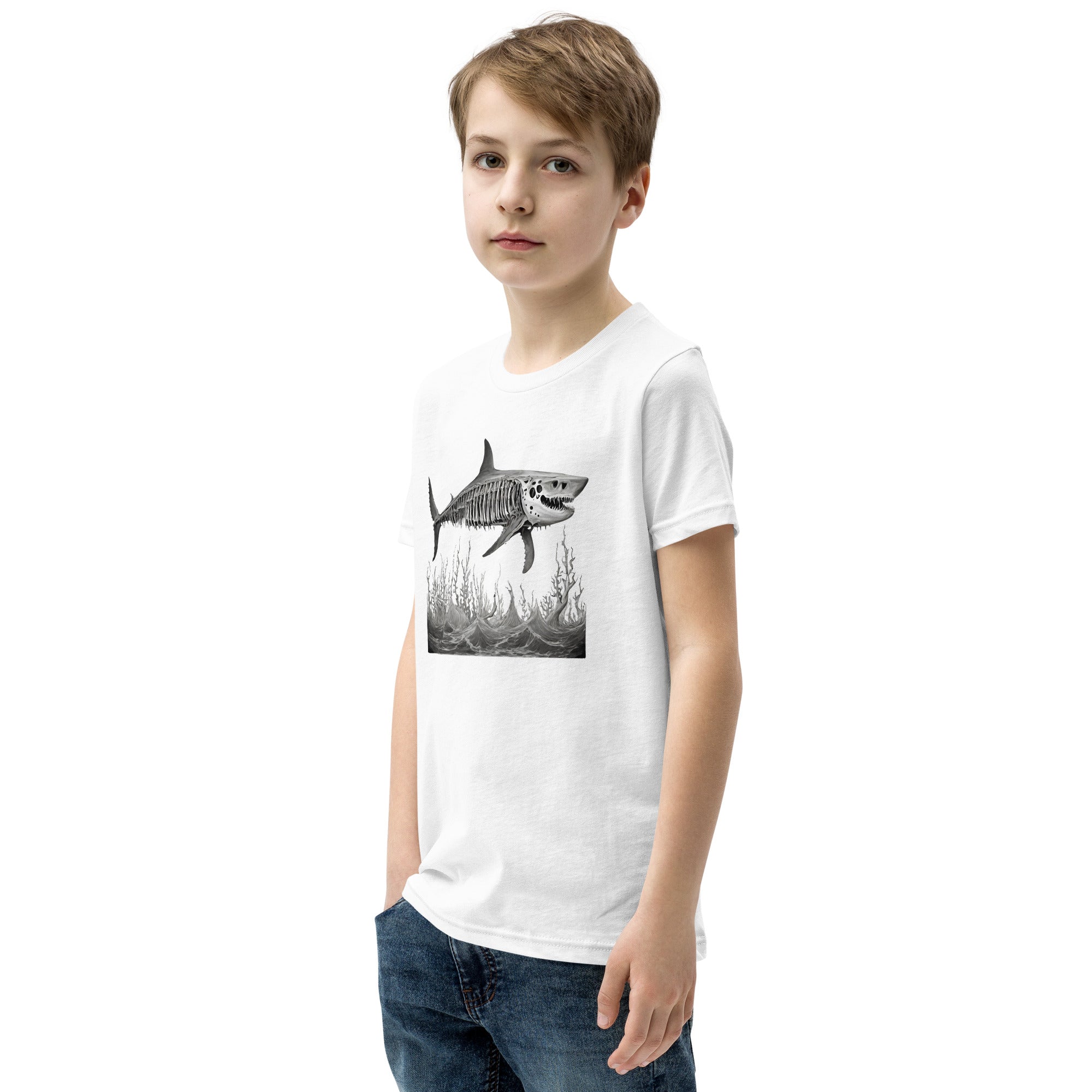 Skeleton Shark Youth Short Sleeve T-Shirt